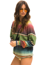 Load image into Gallery viewer, Aviator Nation Serape Bolt Stitch Crew Sweatshirt in Jungle Green
