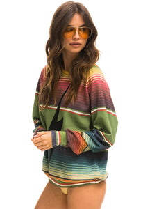 Aviator Nation Serape Bolt Stitch Crew Sweatshirt in Jungle Green