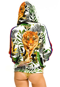 Aviator Nation Jungle Tiger Classic Velvet Zip Hoodie