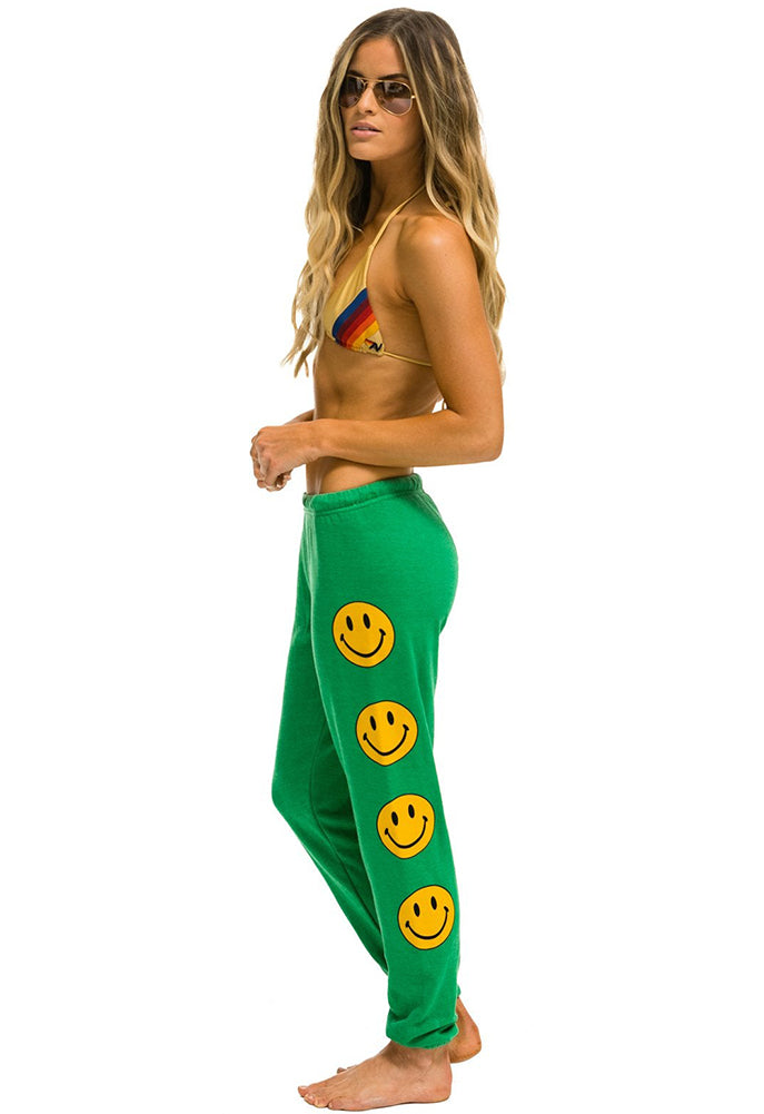 Aviator Nation Smiley Sweatpants in Kelly Green