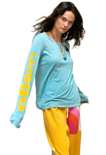 FREE CITY LNL Lets Go Long Sleeve Tee in Bluepool