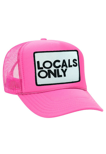 Aviator Nation Locals Only Trucker Hat in NEON PINK