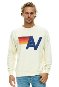 Aviator Nation Logo Unisex Crew Sweatshirt in Vintage White
