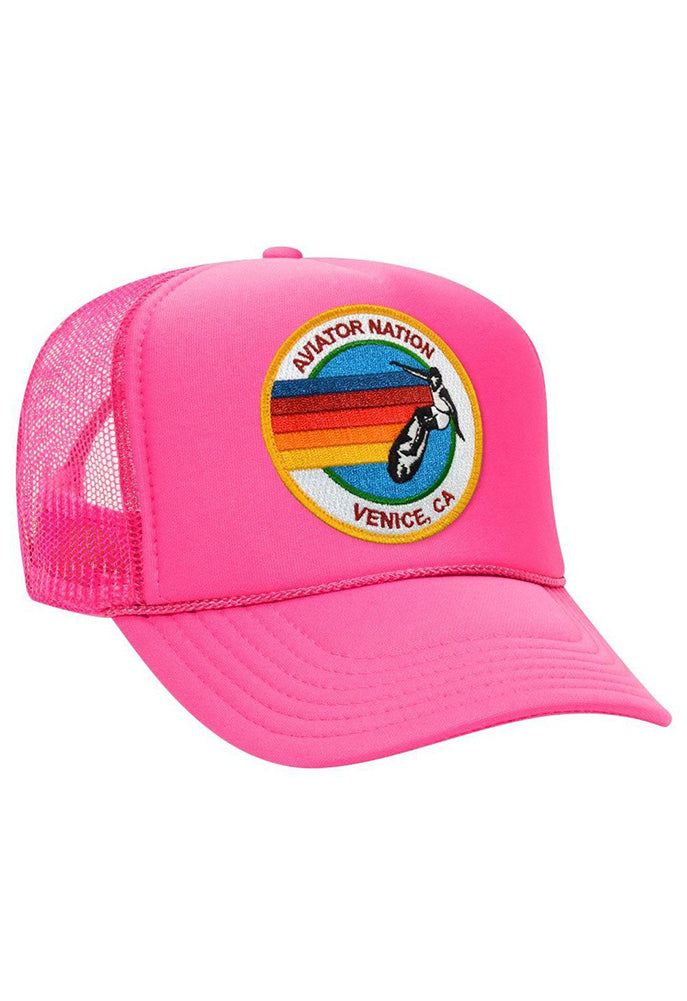 Aviator Nation Signature Vintage Trucker Hat in Neon Pink – SINGER22