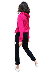 FREE CITY Superfluff Lux Pullover Hoodie in Magenta Aura