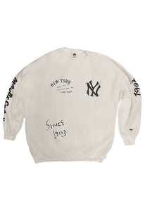 Maybe Crazy NY Unisex Crewneck Sweatshirt in White
