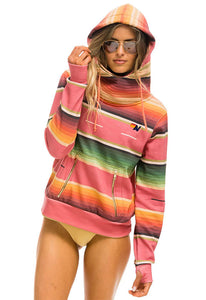 Aviator Nation Serape Ninja Pullover Hoodie in Pink