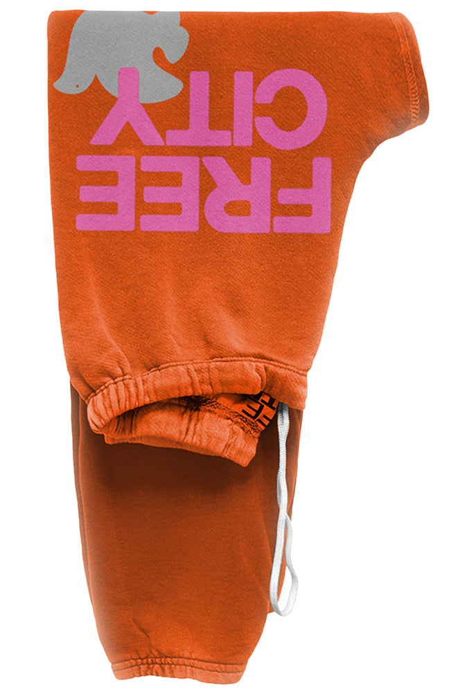 FREE CITY Large Sweatpants in Juicy Orange