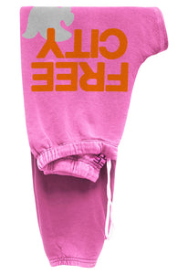 FREE CITY Large Sweatpants in Pinklight