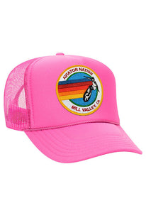 Aviator Nation Signature Vintage Trucker Hat in Neon Pink