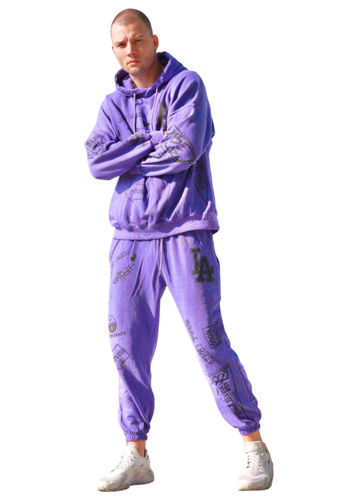 Maybe Crazy LA Unisex Sweatpants in Purple