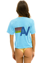 Load image into Gallery viewer, Aviator Nation Bolt Fade Logo Boyfriend Tee in Sky / Pink Purple
