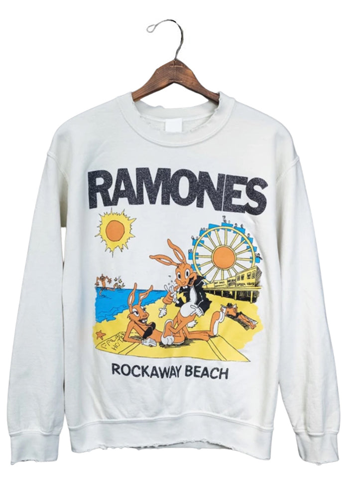 MadeWorn Ramones Rockaway Beach Crew Fleece Sweatshirt