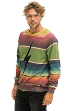 Load image into Gallery viewer, Aviator Nation Serape Bolt Stitch Crew Sweatshirt in Jungle Green