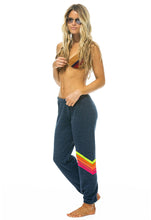 Load image into Gallery viewer, Aviator Nation Chevron 5 Sweatpants in Heather Navy/Neon