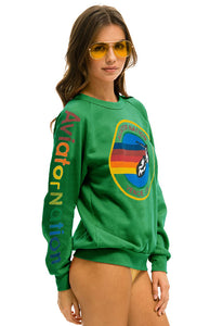 Aviator Nation Unisex Crew Sweatshirt in Kelly Green
