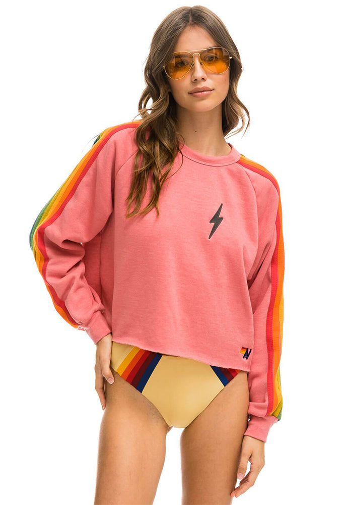 Crew Neck Aviator Nation Pink Zip Up BOLT CREW SWEATSHIRT NEON