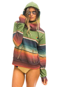 Aviator Nation Serape Ninja Pullover Hoodie in Jungle Green
