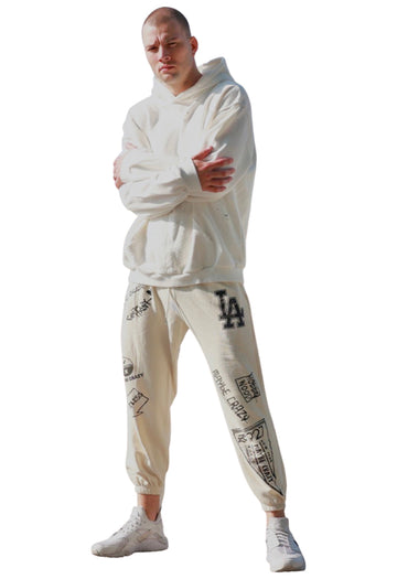 Maybe Crazy LA Unisex Sweatpants in White