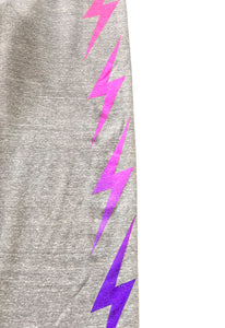 Aviator Nation Bolt Fade Sweatpants in Heather Grey / Pink Purple