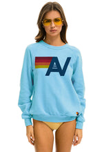Load image into Gallery viewer, Aviator Nation Logo Light Weight Crew Sweatshirt in Sky