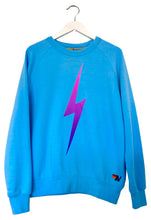 Load image into Gallery viewer, Aviator Nation Bolt Fade Crew Sweatshirt in Sky / Pink Purple