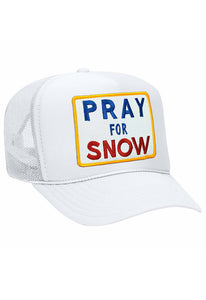 Aviator Nation Pray For Snow Trucker Hat in White