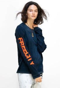 FREE CITY Artists Wanted Long Sleeve Tee in Deepspace