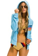 Load image into Gallery viewer, Aviator Nation 5 Stripe Zip Hoodie in Sky