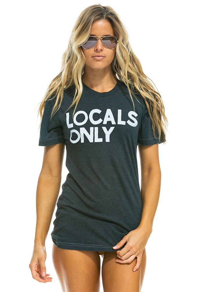 Aviator Nation Locals Only Tee in Charcoal