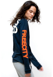 FREE CITY Artists Wanted Long Sleeve Tee in Deepspace