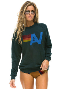 Aviator Nation Logo Unisex Crew Sweatshirt in Charcoal