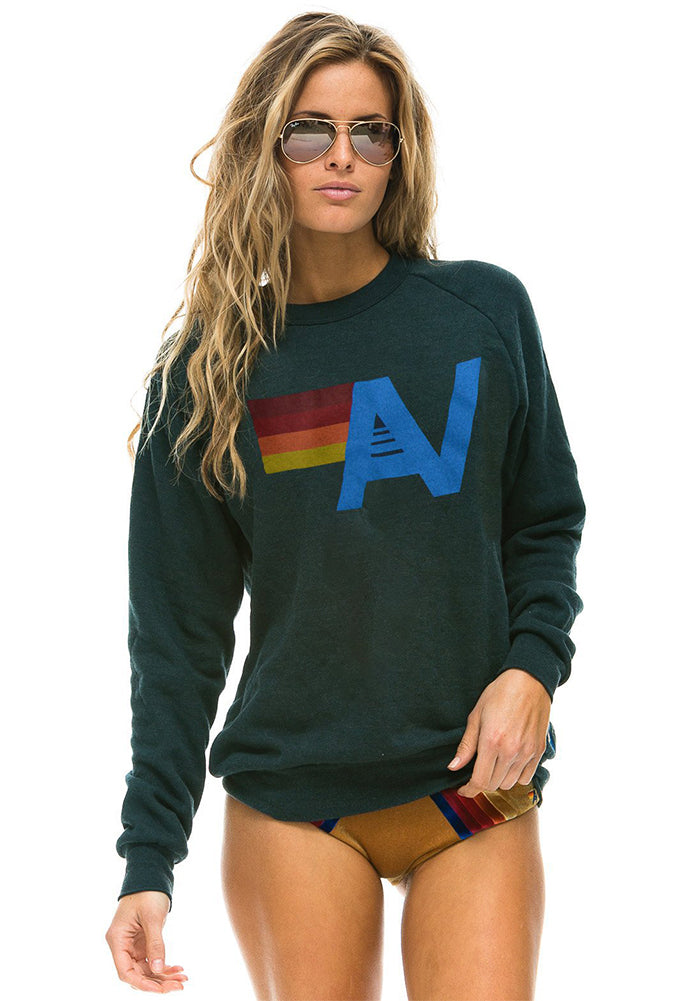 Aviator Nation Logo Unisex Crew Sweatshirt in Charcoal