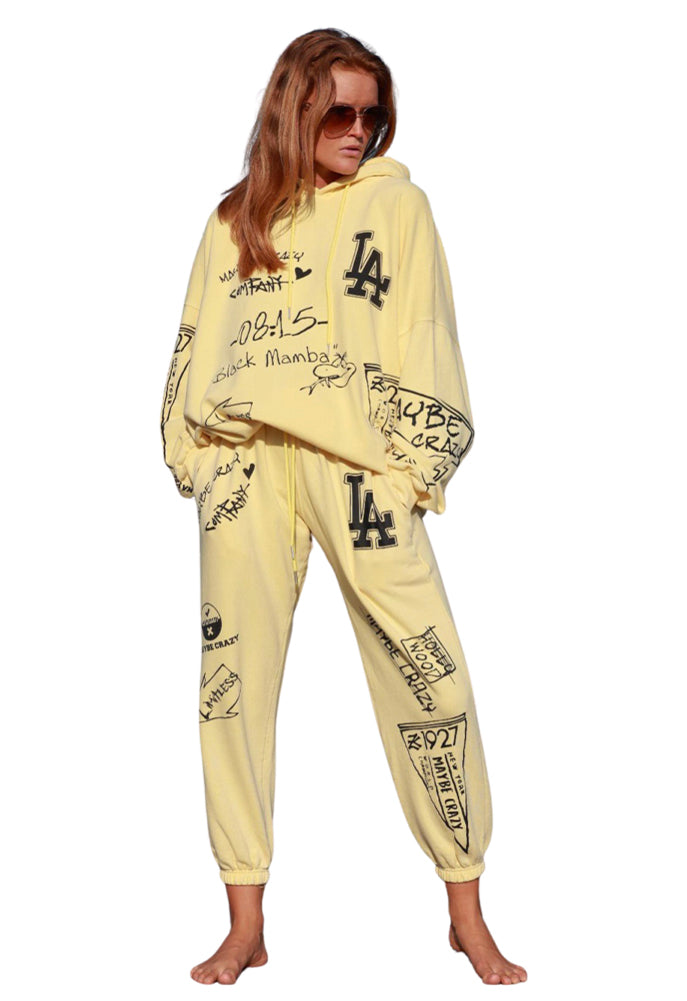 Maybe Crazy LA Unisex Sweatpants in Yellow