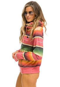 Aviator Nation Serape Ninja Pullover Hoodie in Pink