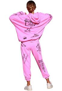 Maybe Crazy LA Unisex Hoodie in Pink