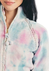 LoveShackFancy Florrie Zip Up in Cotton Candy Hand Dye