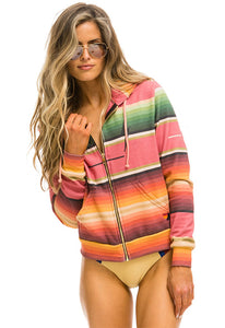 Aviator Nation Serape Bolt Stitch Hoodie in Pink